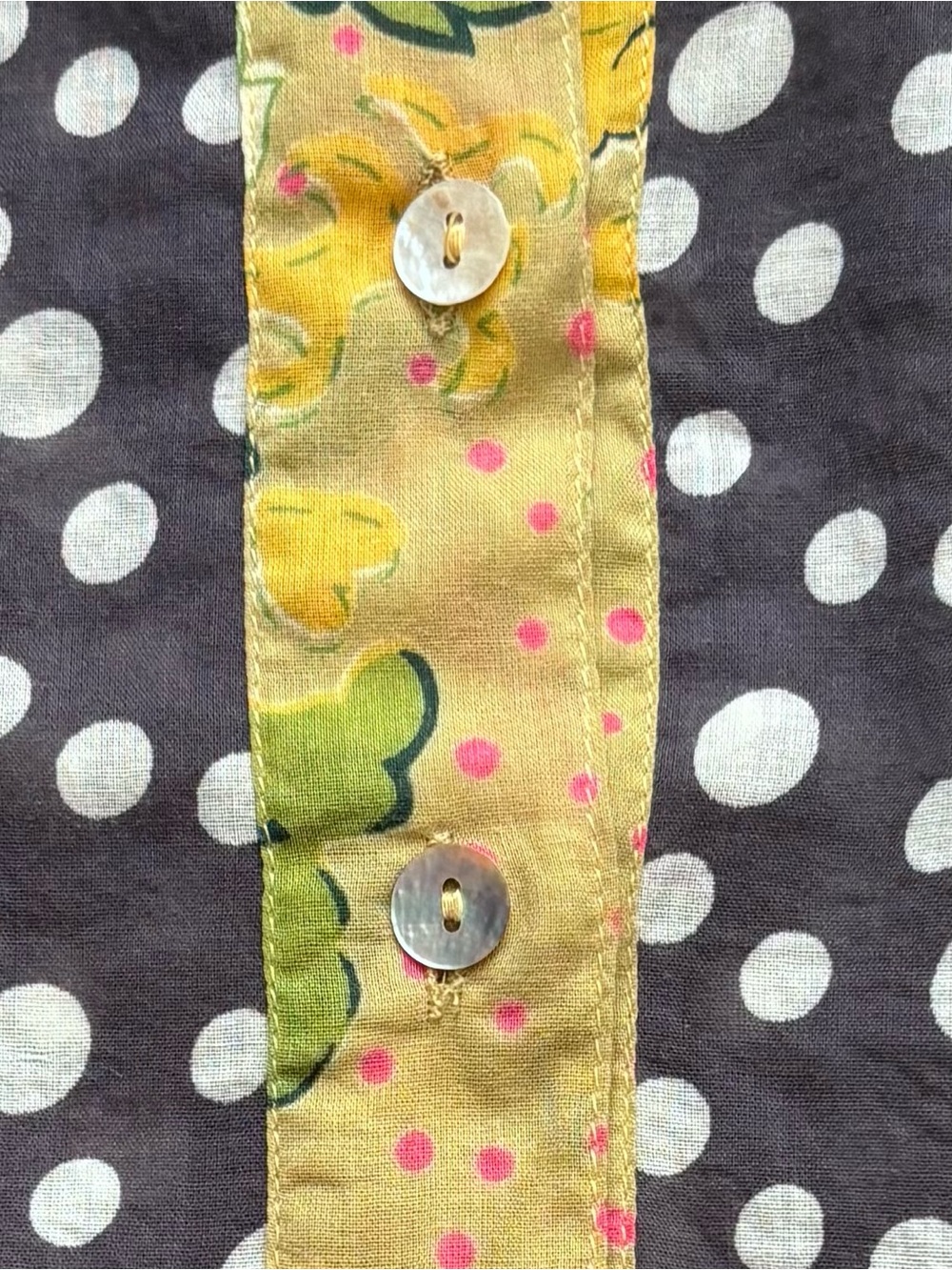 Little Journeys Cotton Voile Boho Floral Polka Dot Tunic M - Picture 5 of 11